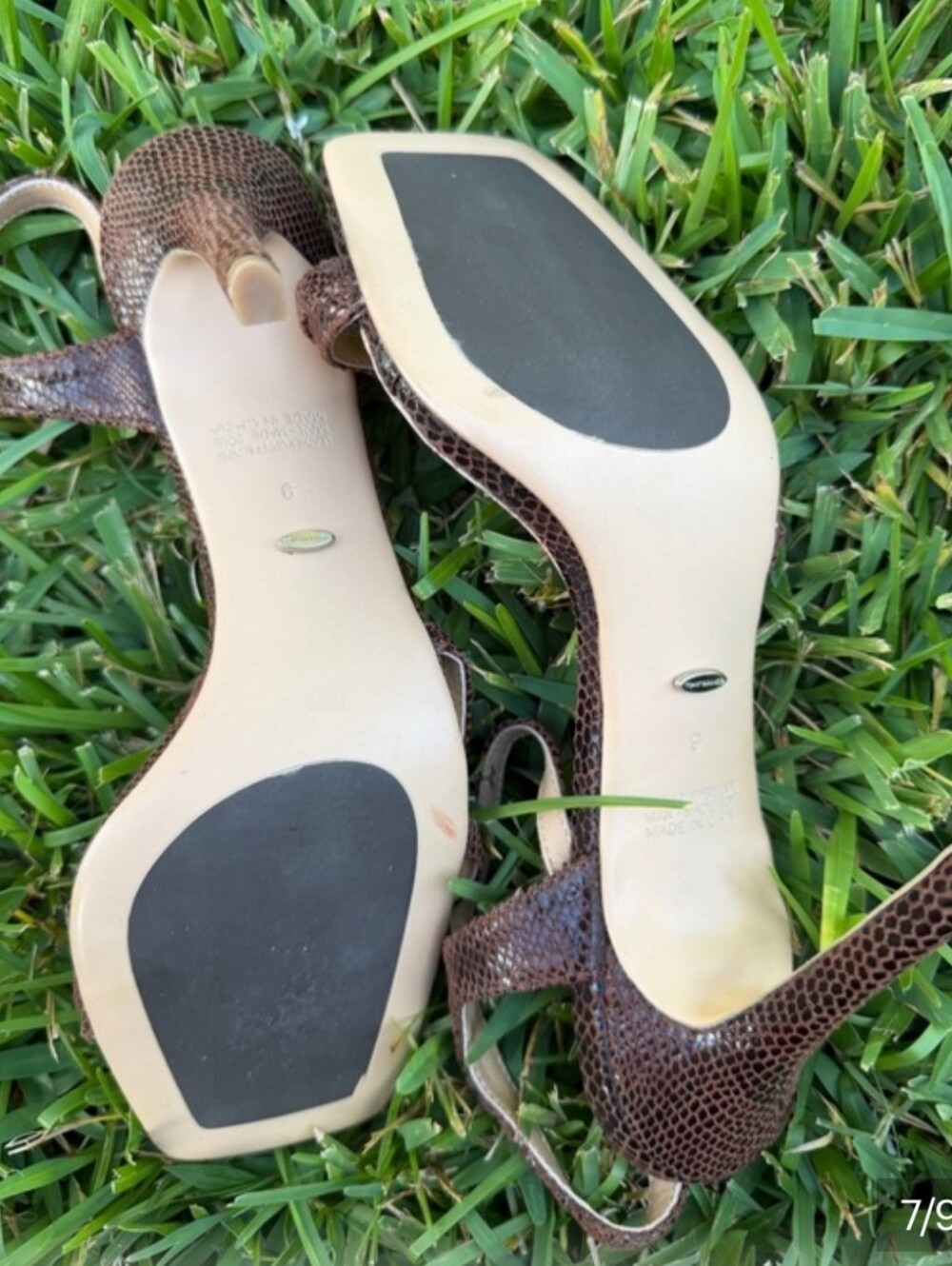 Tony Bianco Brown Snakeskin Strappy Stiletto Heels Sandals Size 9